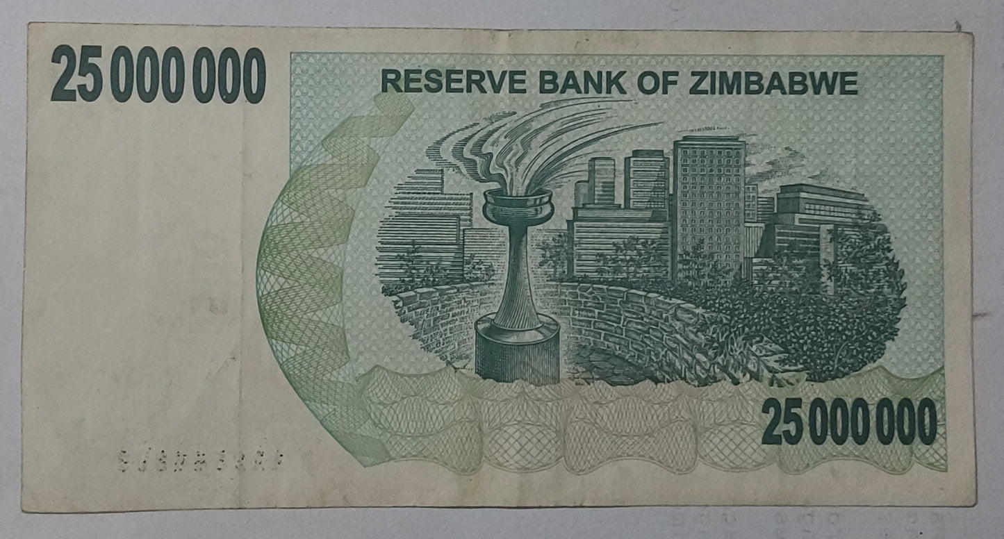 Zimbabwe 250 million dollars 2008 P59 Used 2
