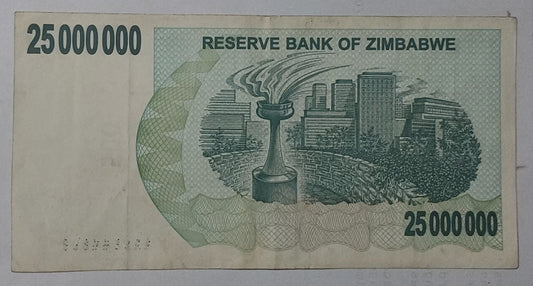 Zimbabwe 250 million dollars 2008 P59 Used 2