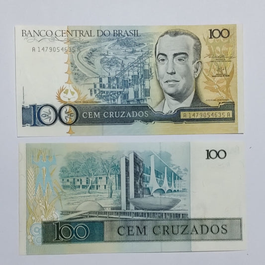 Brazil 100 Cruzeiros 1986-88 P211b UNC