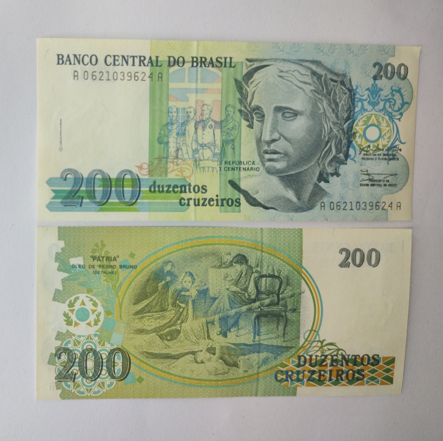 Brazil 200 Cruzeiros 1989 P221 UNC