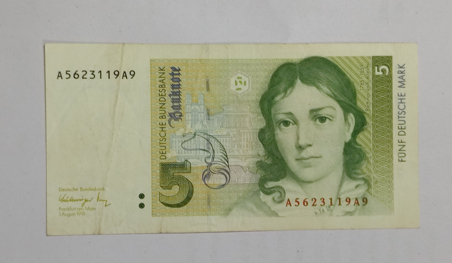 Germany 5 Mark 1991 P37 Used