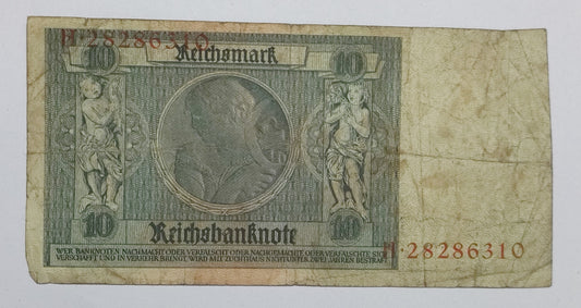 Germany 10 Reichsmark 1924 P180a Heavily Used