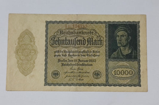 Germany 10000 Mark 1922 P72 Used