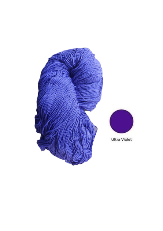 PU 4ply Cotton Yarn for Crochet/Knitting Purple - Ultraviolet