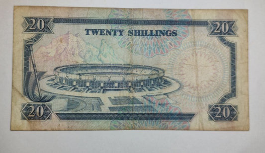 Kenya 20 Shillings 1992 P25e Used note ending serial no:425 - ZealHobbieZ