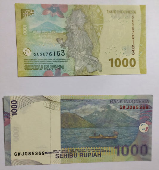 Indonesia 1000 Rupiah two note  set
