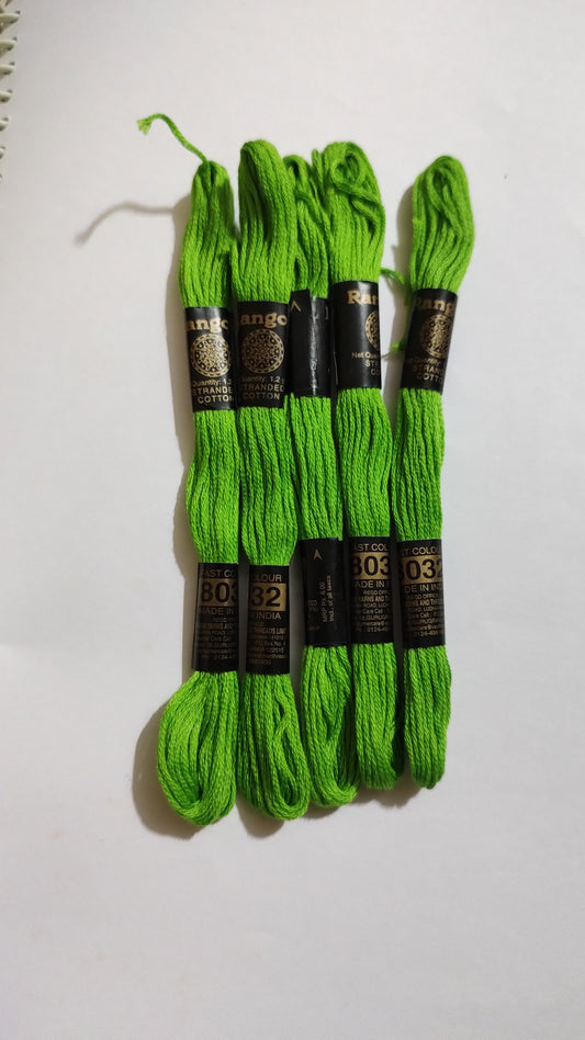 PU Vardman Hand Embroidery Thread 5 Skeins - Green 8032