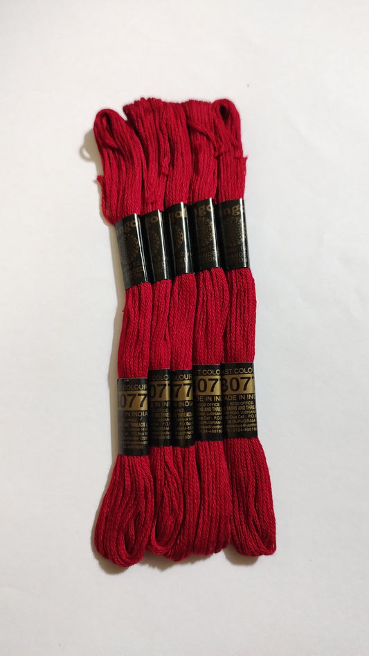 PU Vardman Hand Embroidery Thread 5 Skeins - red 8077