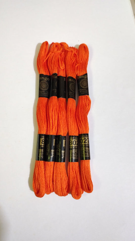 PU Vardman Hand Embroidery Thread 5 Skeins - orange 9028