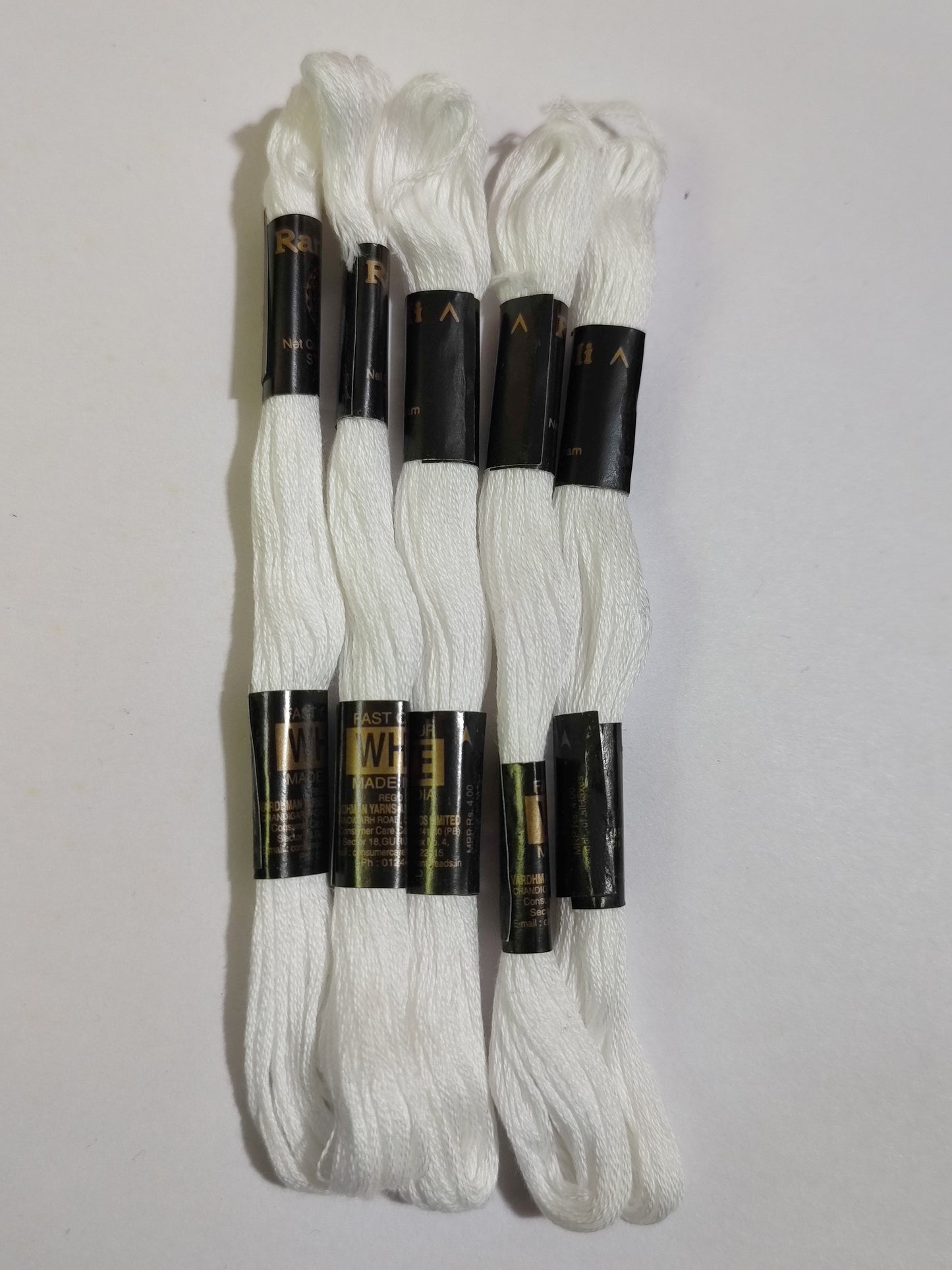 PU Vardman Hand Embroidery Thread 5 Skeins - White