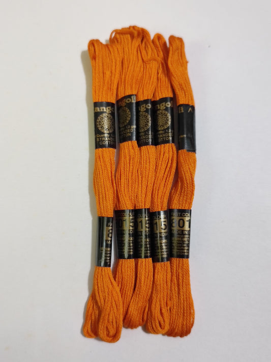 PU Vardman Hand Embroidery Thread 5 Skeins - orange 8015