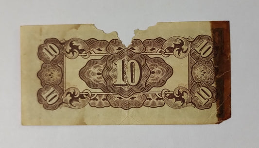 philippines ( Japan goverment ocuupation ) 10 centavos P104 1942 used  Damaged