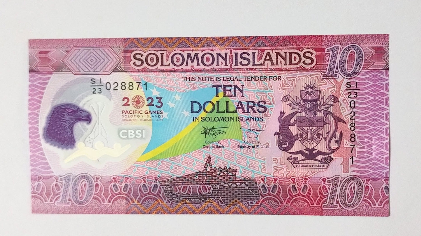 solomon islands 10 dollar POLYMER 2023 P39 UNC ( Commemorative )