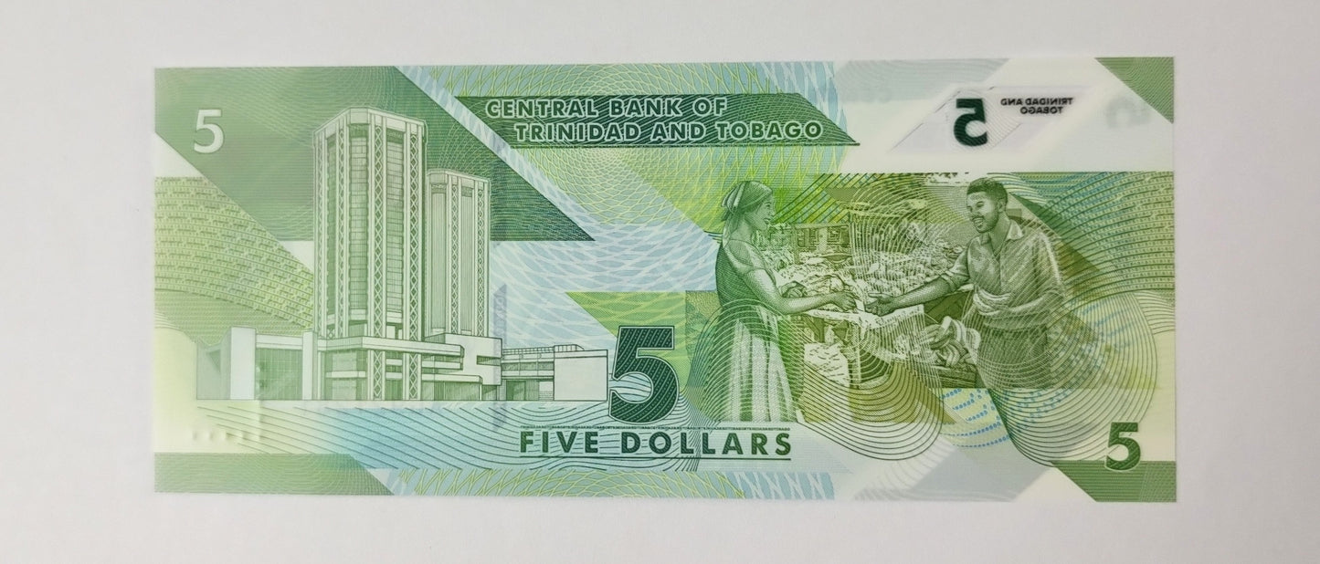 Trinidad and tobago 5 dollar POLYMER 2020 P61 UNC