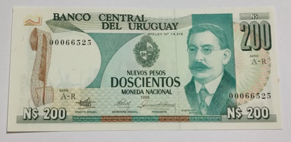 Uruguay 200 Nuevos Pesos 1986 P66  UNC