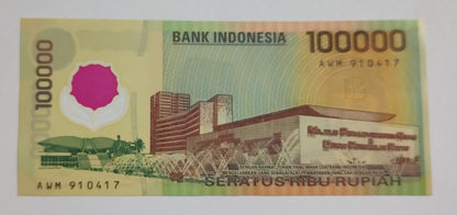 Indonesia 100000 Rupiah 1999 P140 UNC Polymer