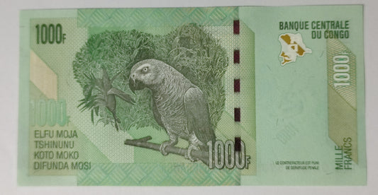 Congo Democratic republic 1000 francs 2022 P101b UNC