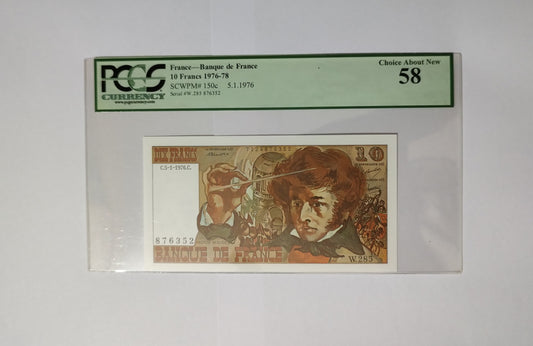 PCGS Certified France 10 Francs 1976-78 P150 UNC