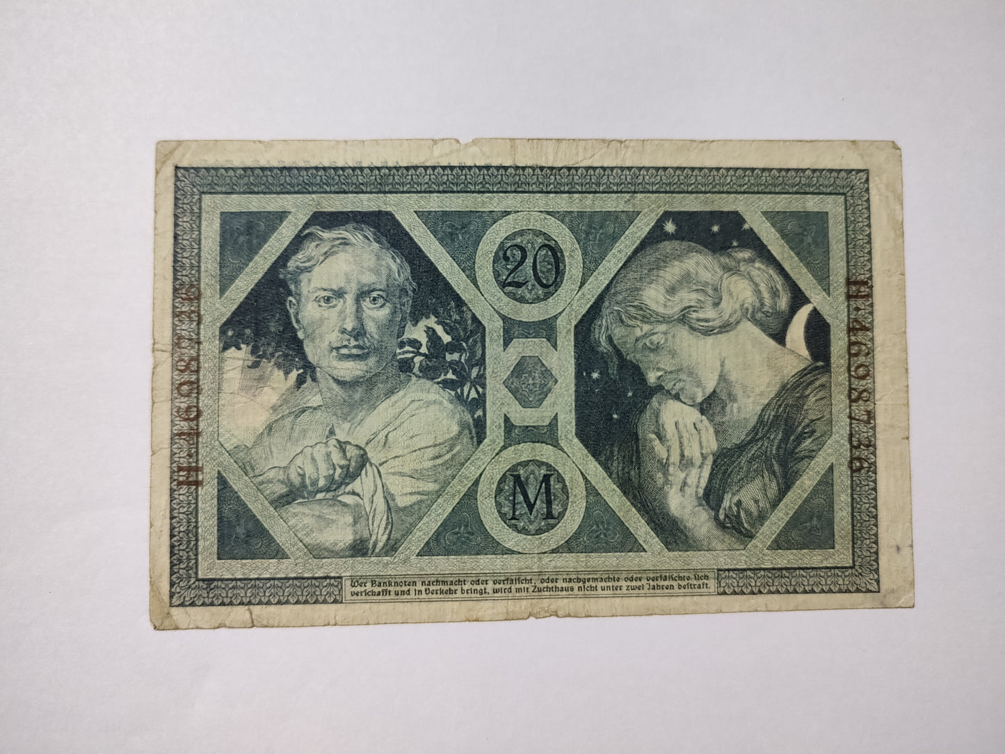 Germany 20 Mark 1915 P63 Used