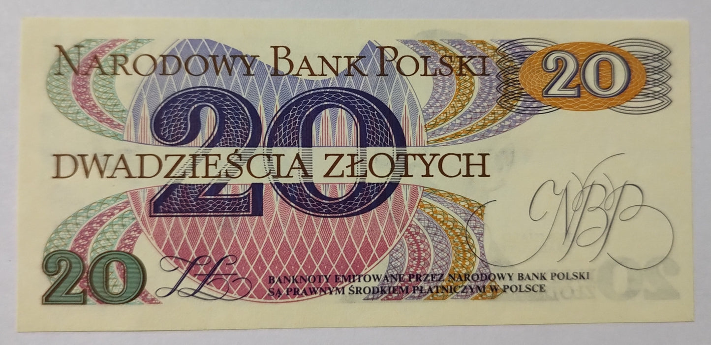 Poland 20 Zlotych P149 UNC