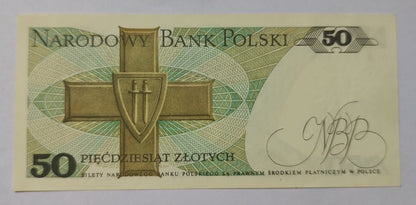 Poland 50 Zlotych UNC P142c 1988 small stain