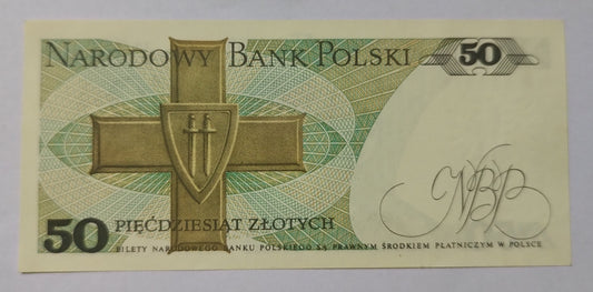 Poland 50 Zlotych UNC P142c 1988 small stain