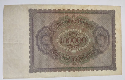 Germany 100000 mark 1923 P83 heavily used