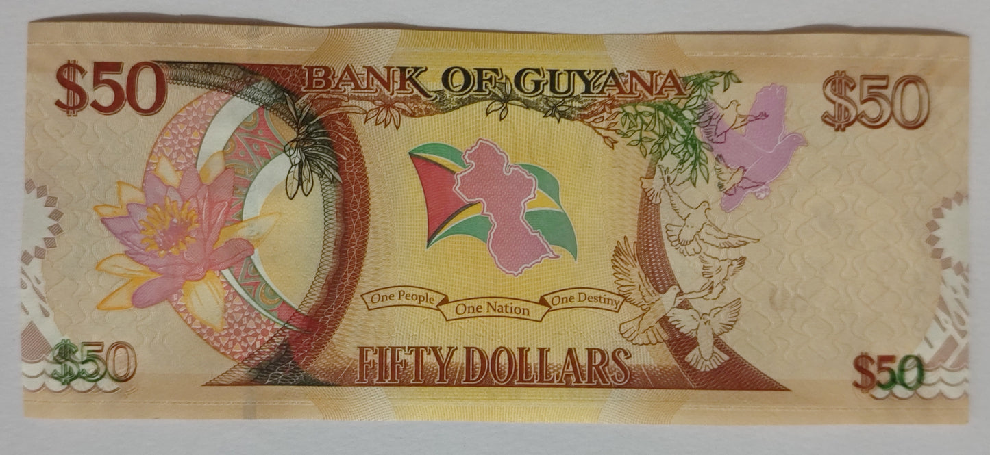 Guyana 50 Dollars 2016 P41 UNC