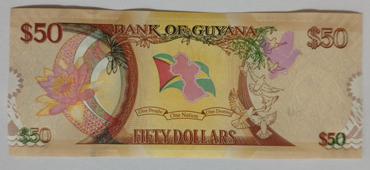 Guyana 50 Dollars 2016 P41 UNC