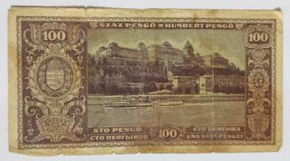 Hungary 100 Pengo 1945 P111 Banknote - Used Vintage Currency | ZealHobbieZ