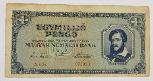 Hungary 1 Million pengo 1945  P122 used