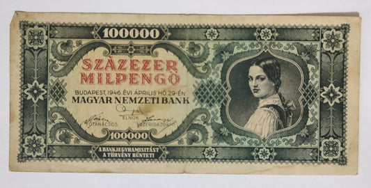 Hungary one hundred thousand million pengos 1946 P127 used
