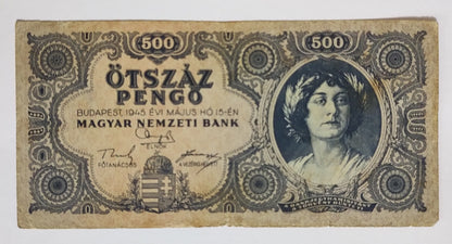 Hungary 500 pengo 1945 P117 used