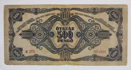 Hungary 500 pengo 1945 P117 used