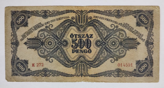 Hungary 500 pengo 1945 P117 used