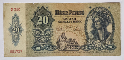 Hungary 20 pengo 1941  P109 used