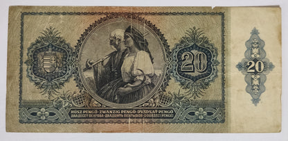 Hungary 20 pengo 1941  P109 used