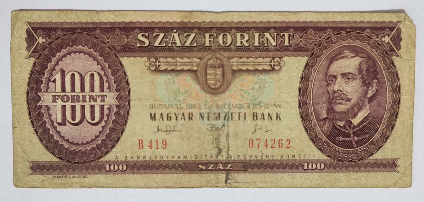 Hungary 100 forint 1968 P171d used