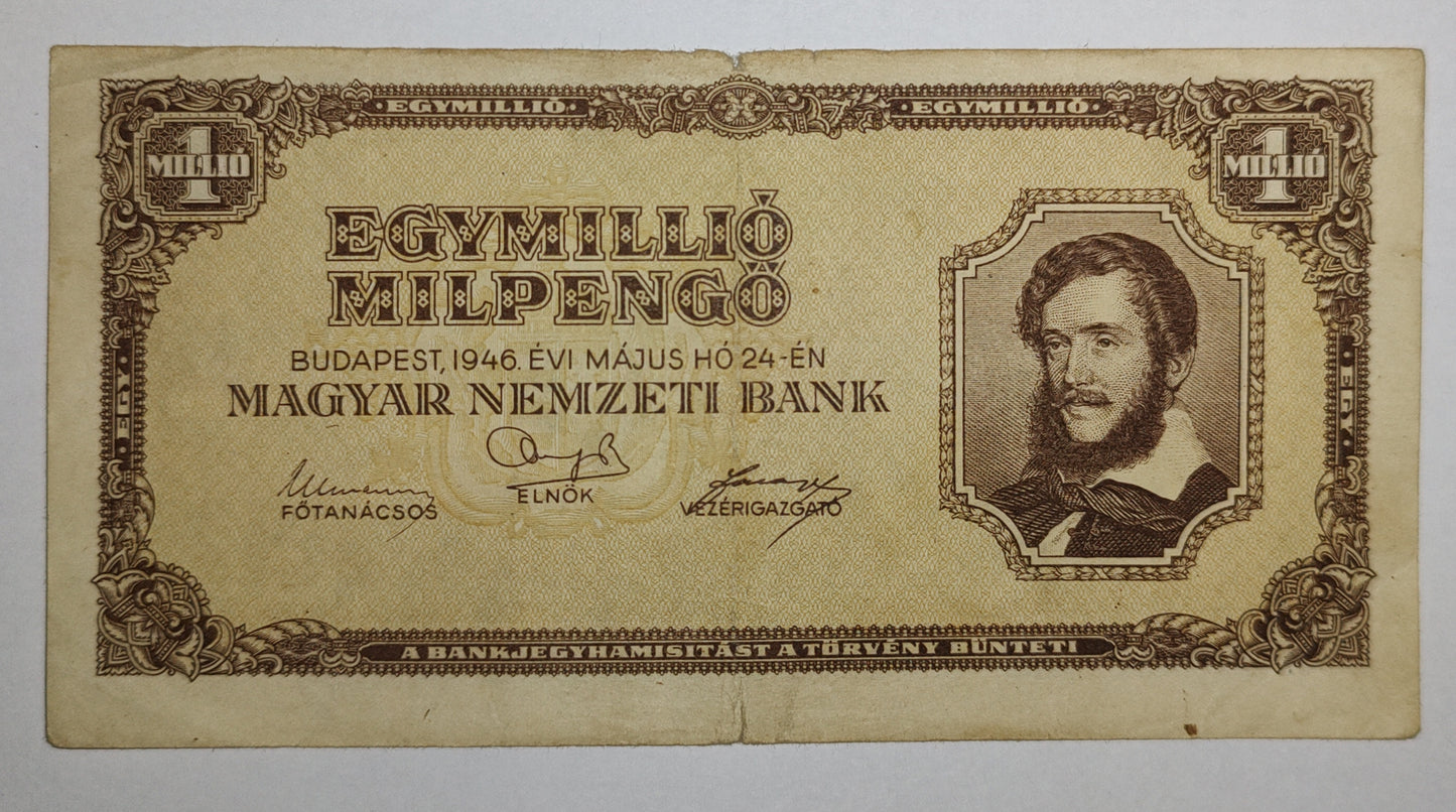 Hungary 1 Million Pengo 1946 Used P128 Used N1