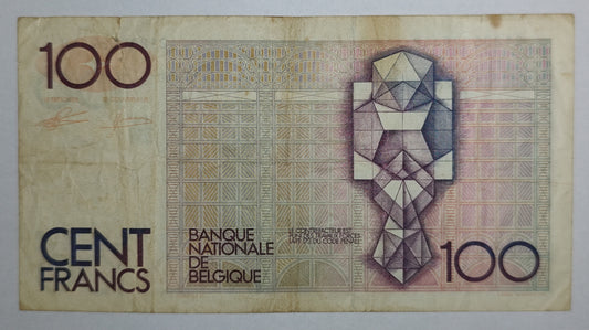 belgium 100 francs 1986-89 P142 used