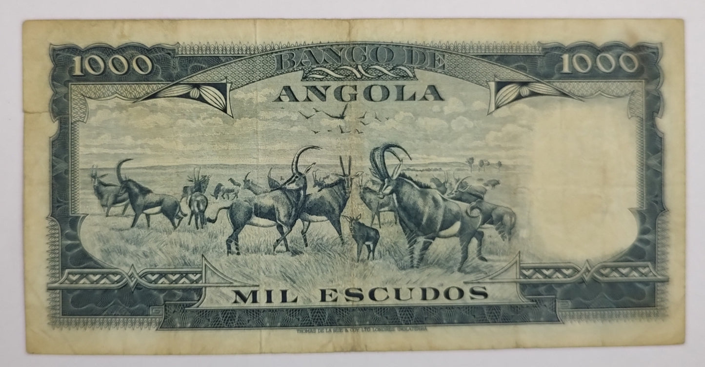 Angola 1000 Kwanzas 1970 P98c Used  ZealHobbieZ