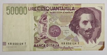 Italy 50000 Lira 1992 P116 Used - World Bank note collection