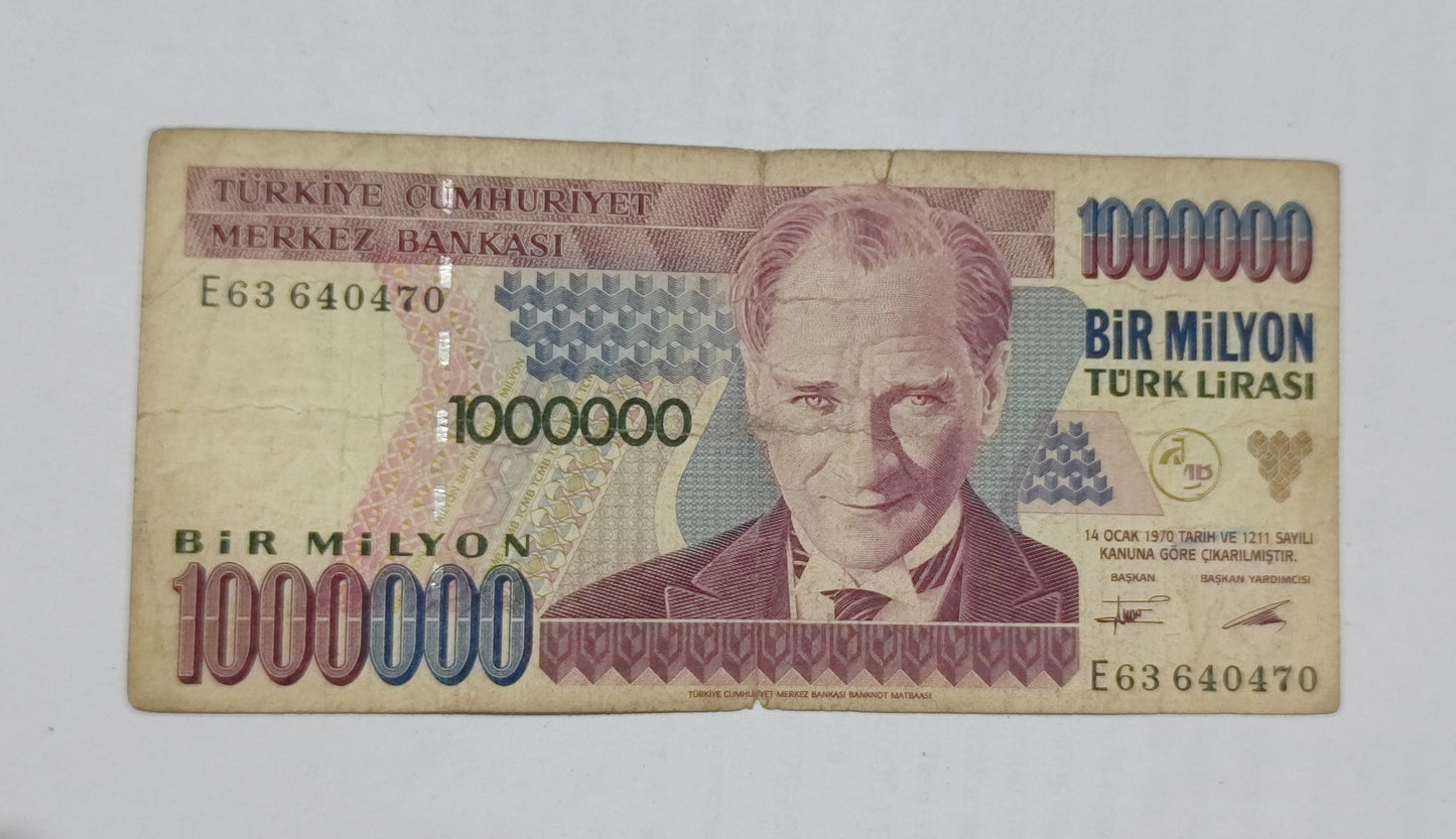 Turkey 1000000 lira  P209a used