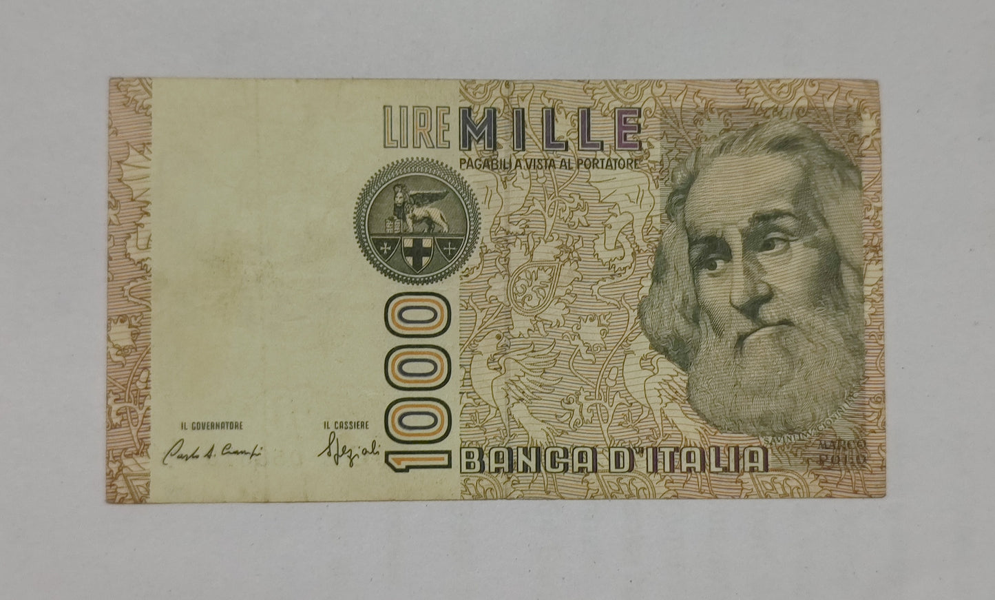Italy 1000 Lira  P109b Used - World Bank note collection