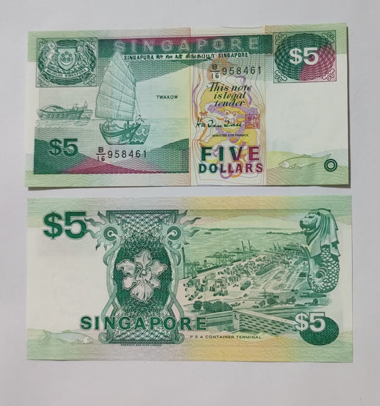 Singapore 5 Dollar 1997 P35 UNC