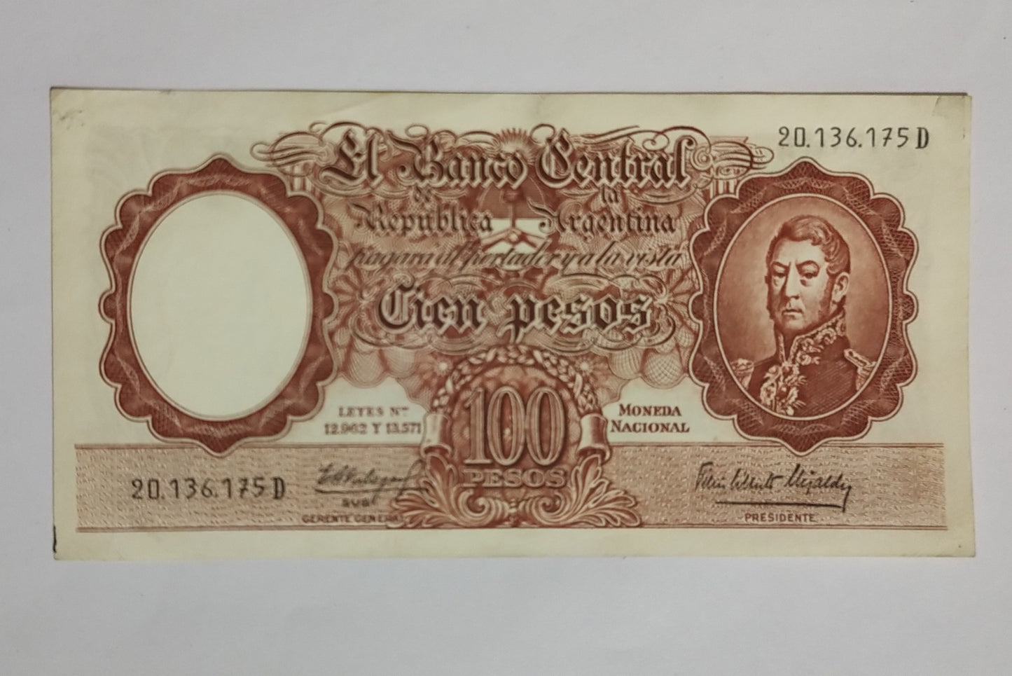 Argentina 100 Pesos 1964-65 P272c Used Note - Rare Currency Collector's Item