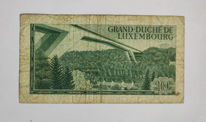 Luxembourg 10 Francs 1967 | P53 Banknote | Used Condition