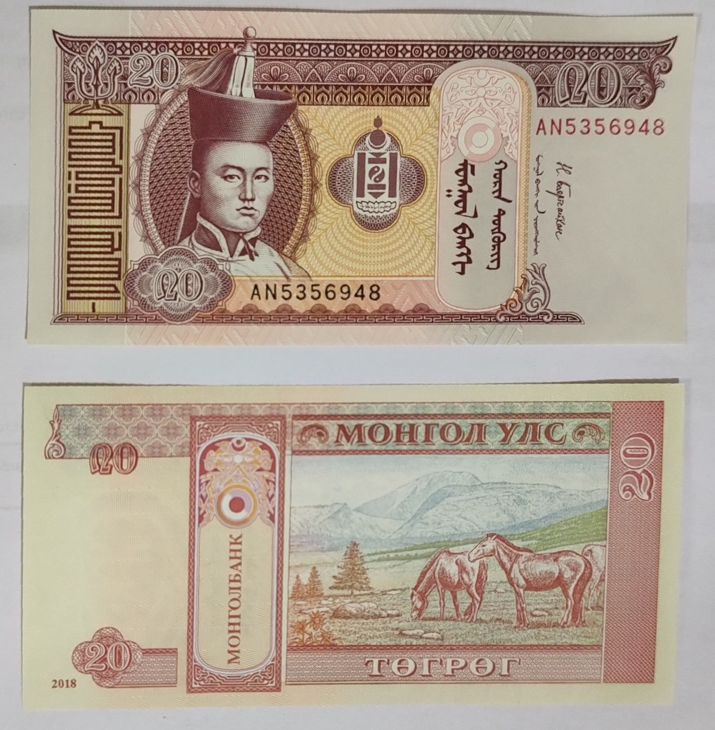 Mongolia 20 Tugrik 2018 P63 UNC - World Banknote Collection