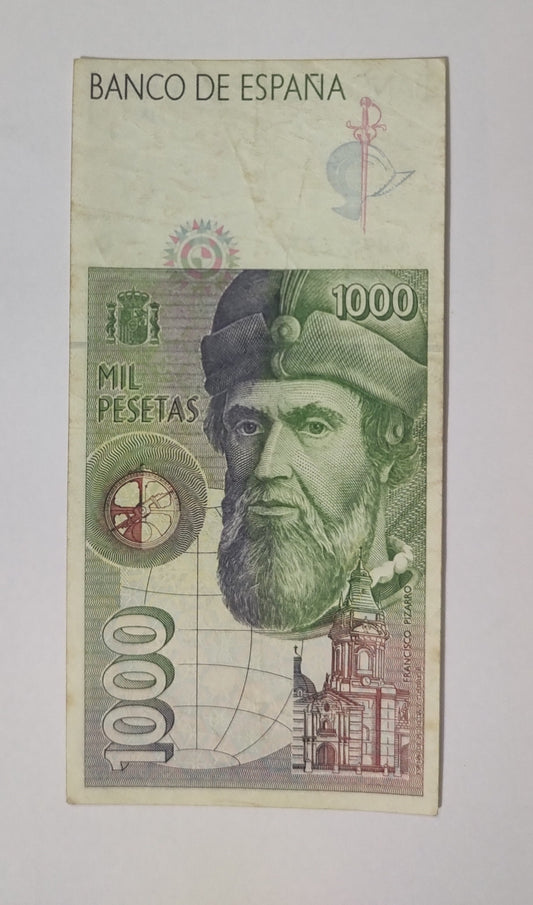 SPAIN 1000 pesata 1992 P163 N3 used note