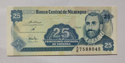 Nicaragua 25 Centavos 1991 P170 Used N1  - World Banknote Collection